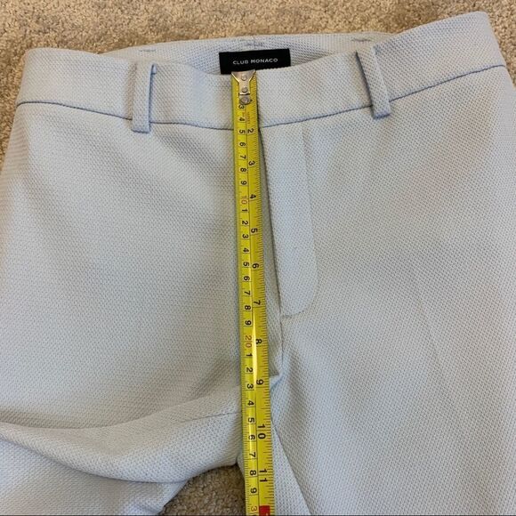 CLUB Monaco Remi mid-rise cropped slim fit trouser textured pants blue Sz 4🇨🇦 - Picture 11 of 14